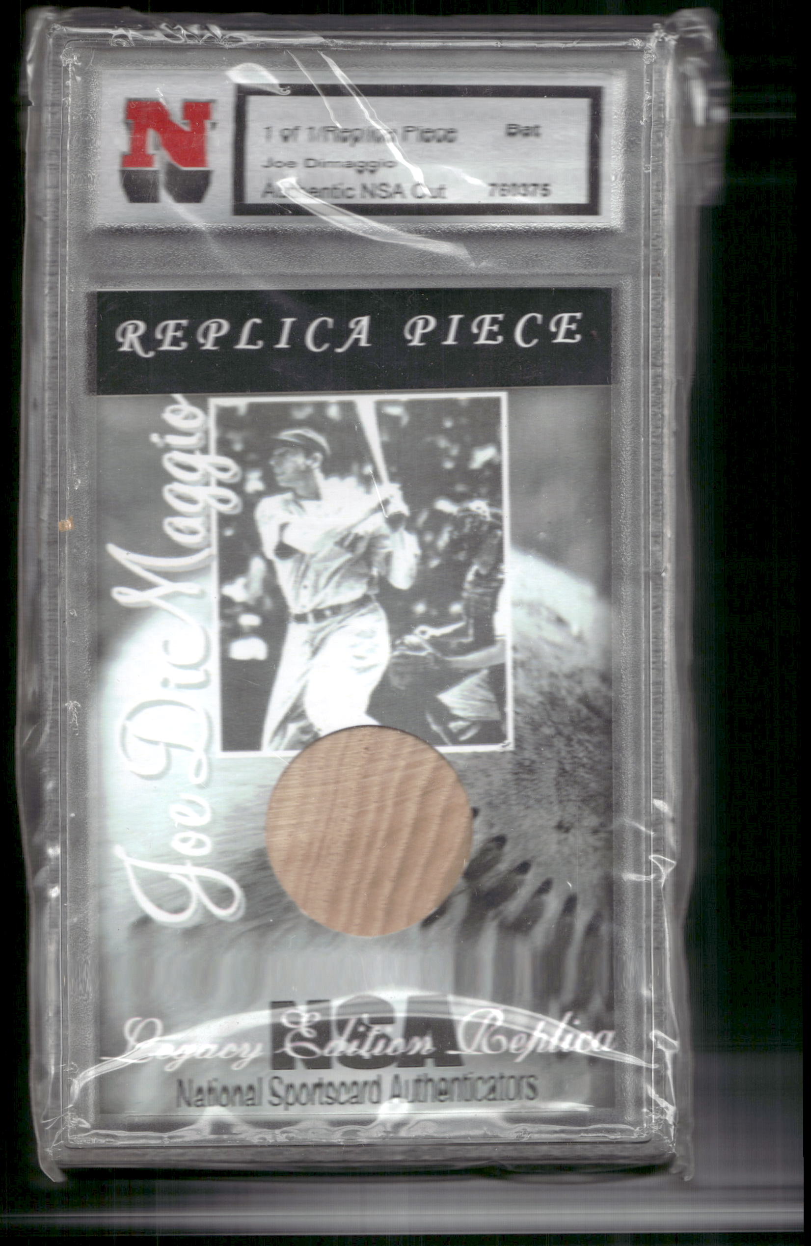 National Sportscard Authenticators NSA Replica Bat Relic Card #1 Joe Dimaggio