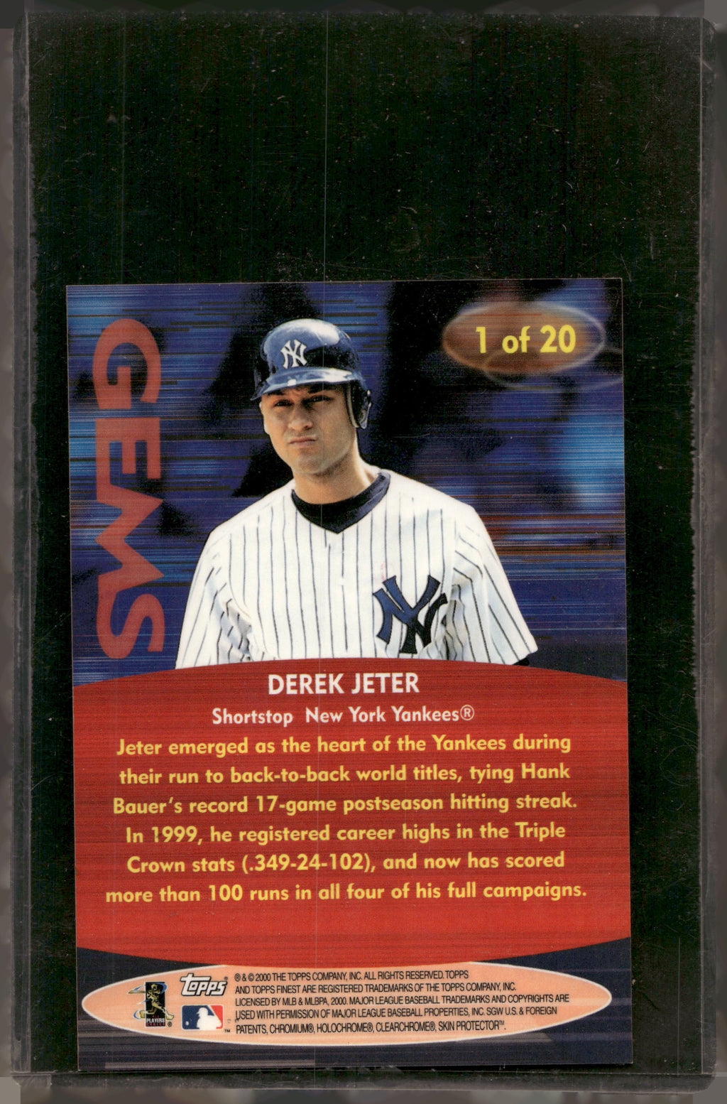 2000 Finest #1 Derek Jeter Gems Oversize