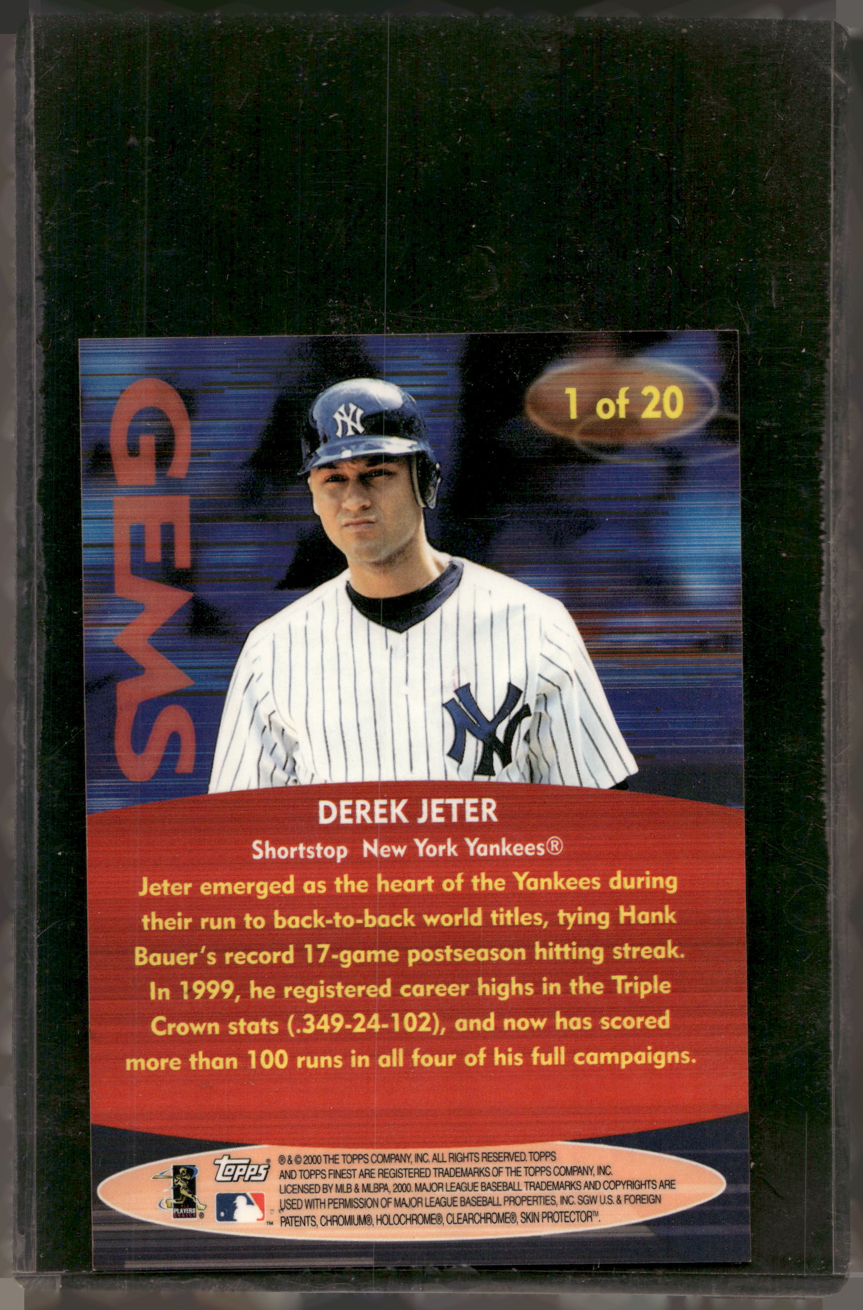 2000 Finest #1 Derek Jeter Gems Oversize