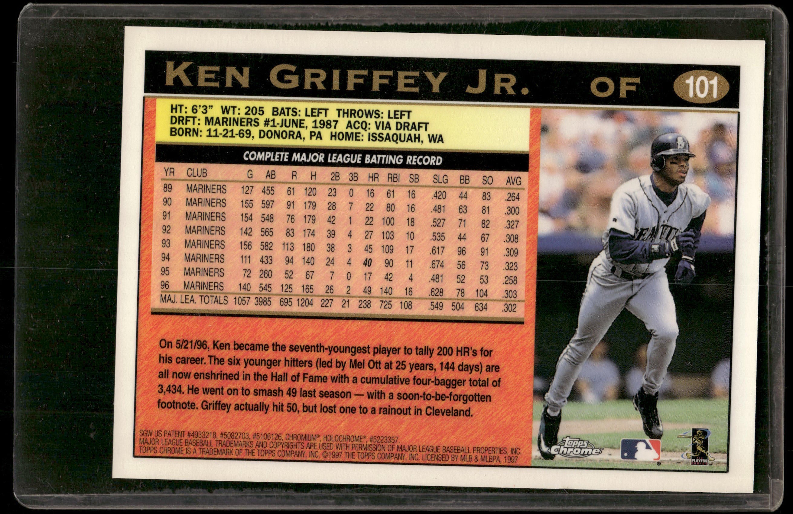 1997 Topps Chrome #101 Ken Griffey Jr. Jumbos