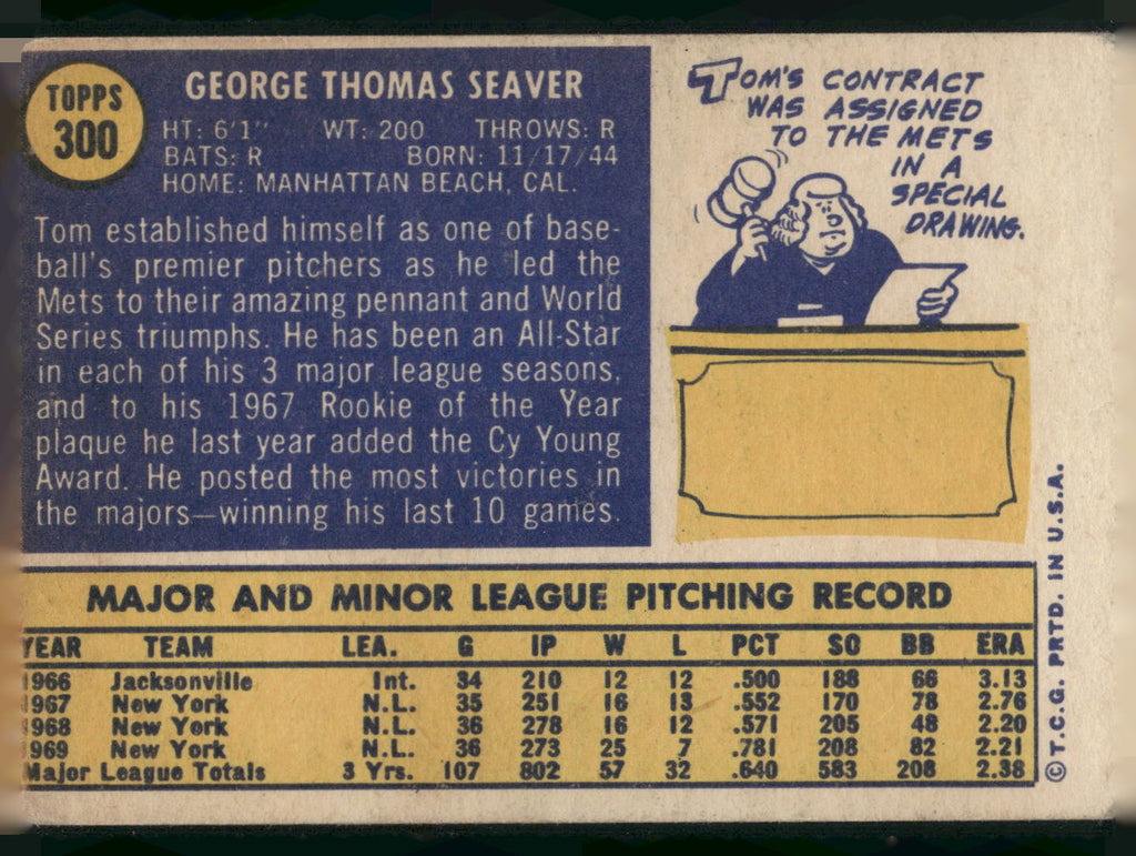 1970 Topps #300 Tom Seaver