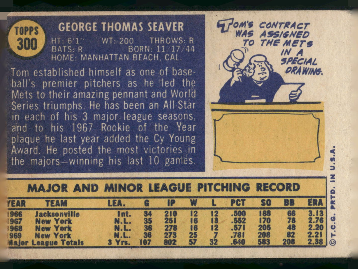1970 Topps #300 Tom Seaver