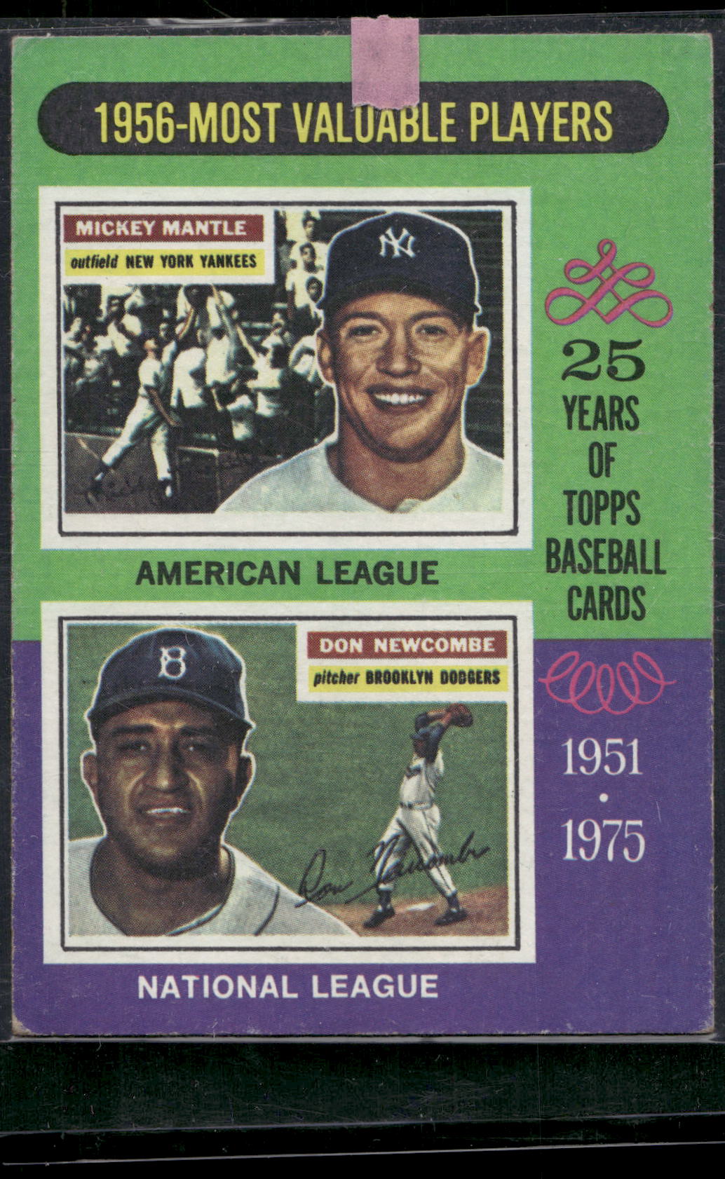 1975 Topps #194 1956 MVPs (Mickey Mantle / Don Newcombe)