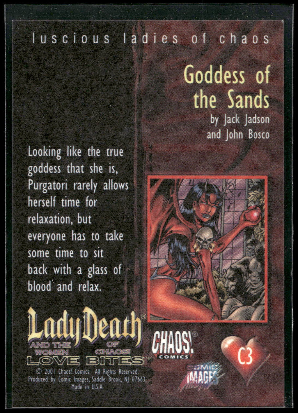 2001 Comic Images Lady Death and the Women of Chaos Love Bites #C3