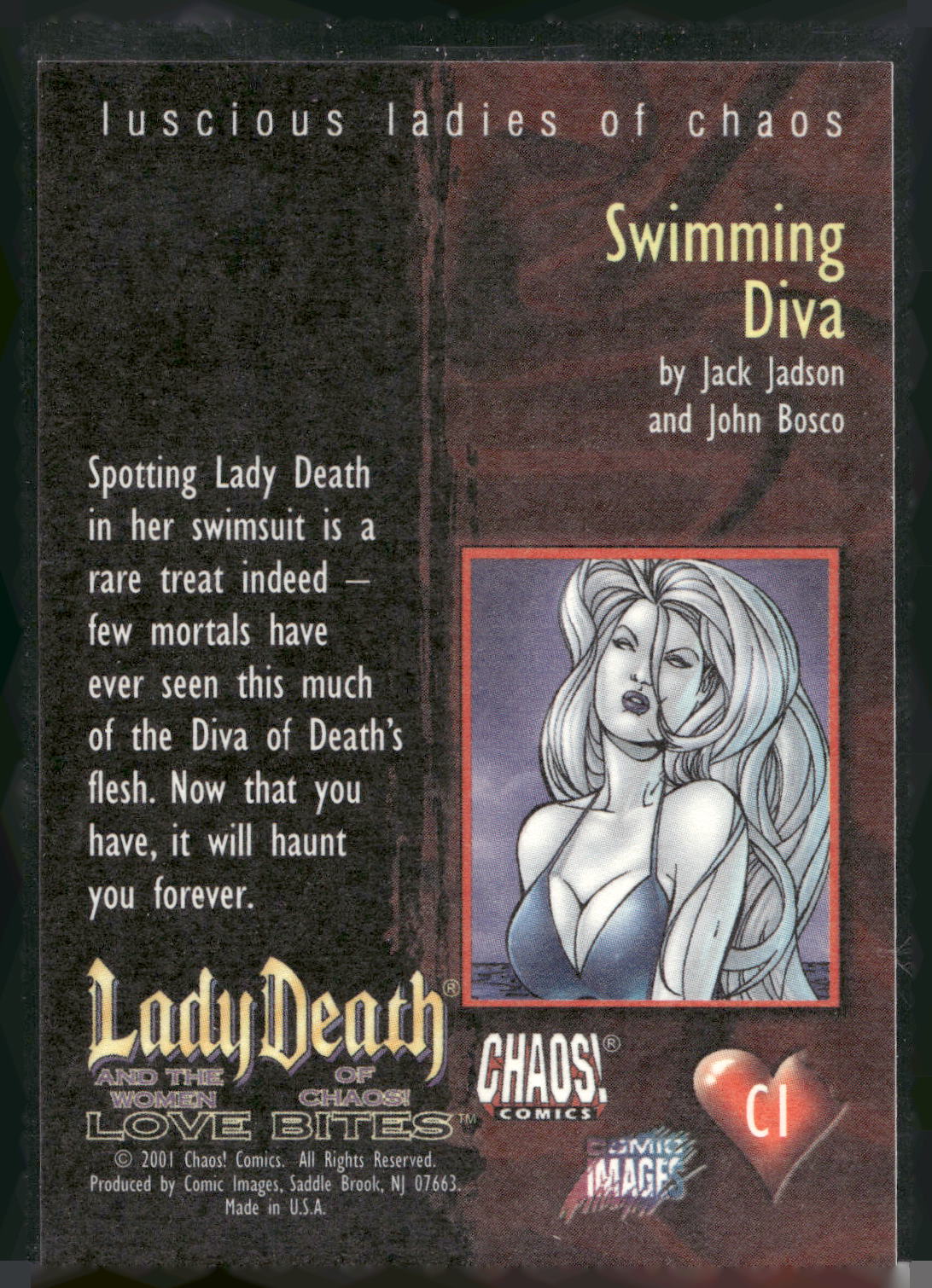 2001 Comic Images Lady Death and the Women of Chaos Love Bites #C1 Swimming Diva
