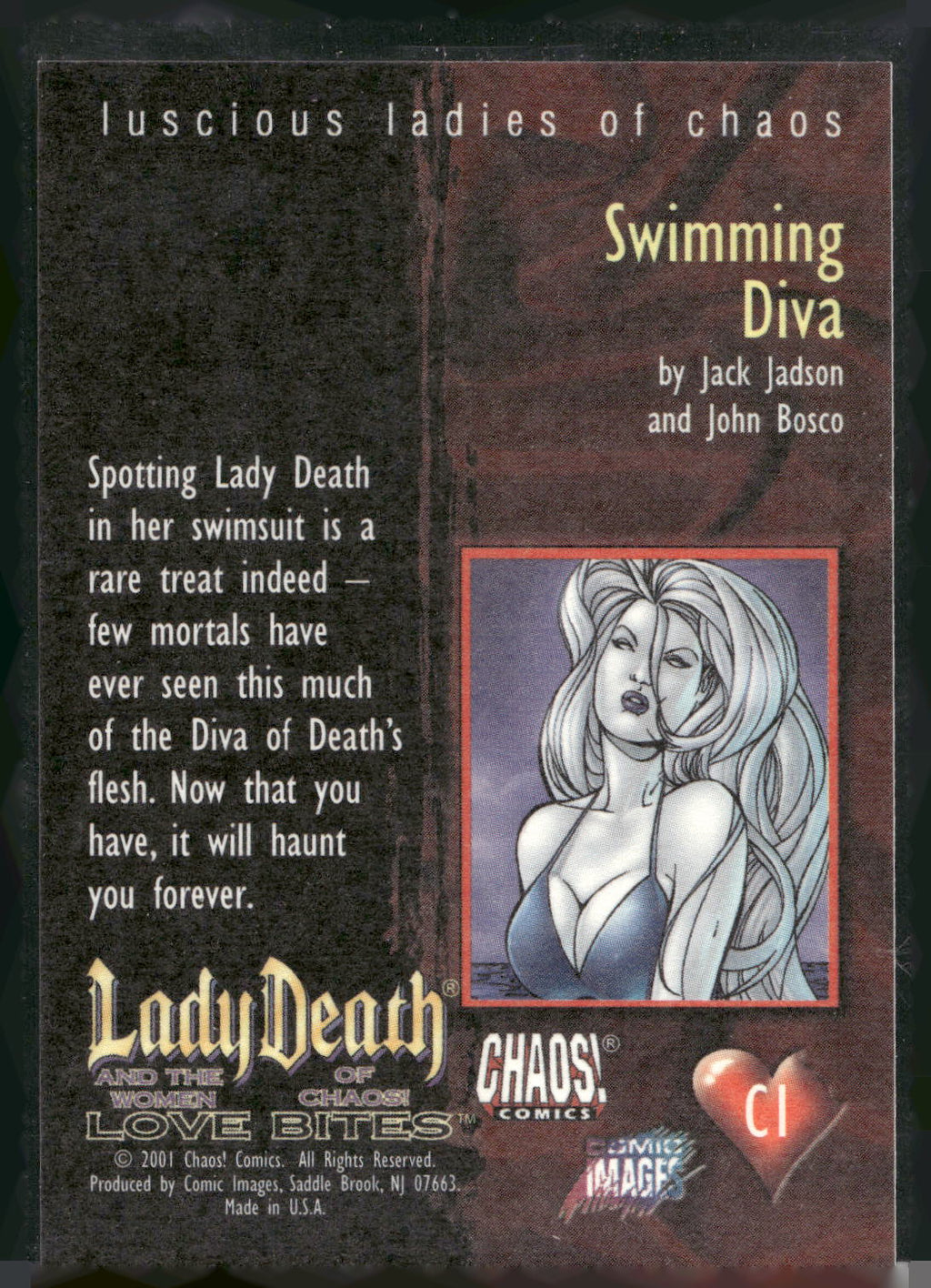 2001 Comic Images Lady Death and the Women of Chaos Love Bites #C1 Swimming Diva