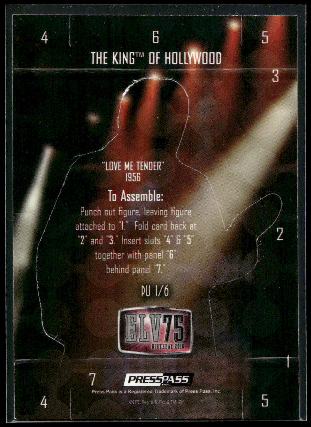 2010 Press Pass Elvis Milestones #PU 1/6 Love Me Tender Pop-Ups