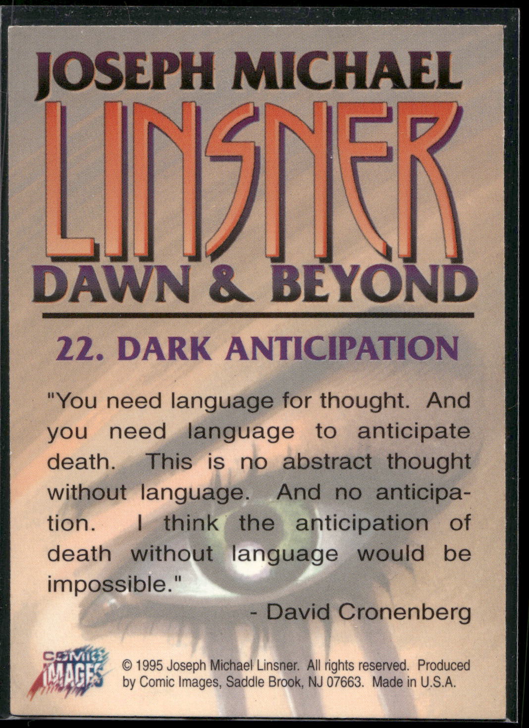 1995 Comic Images Joseph Michael Linsner: Dawn and Beyond #22 Dark Anticipation