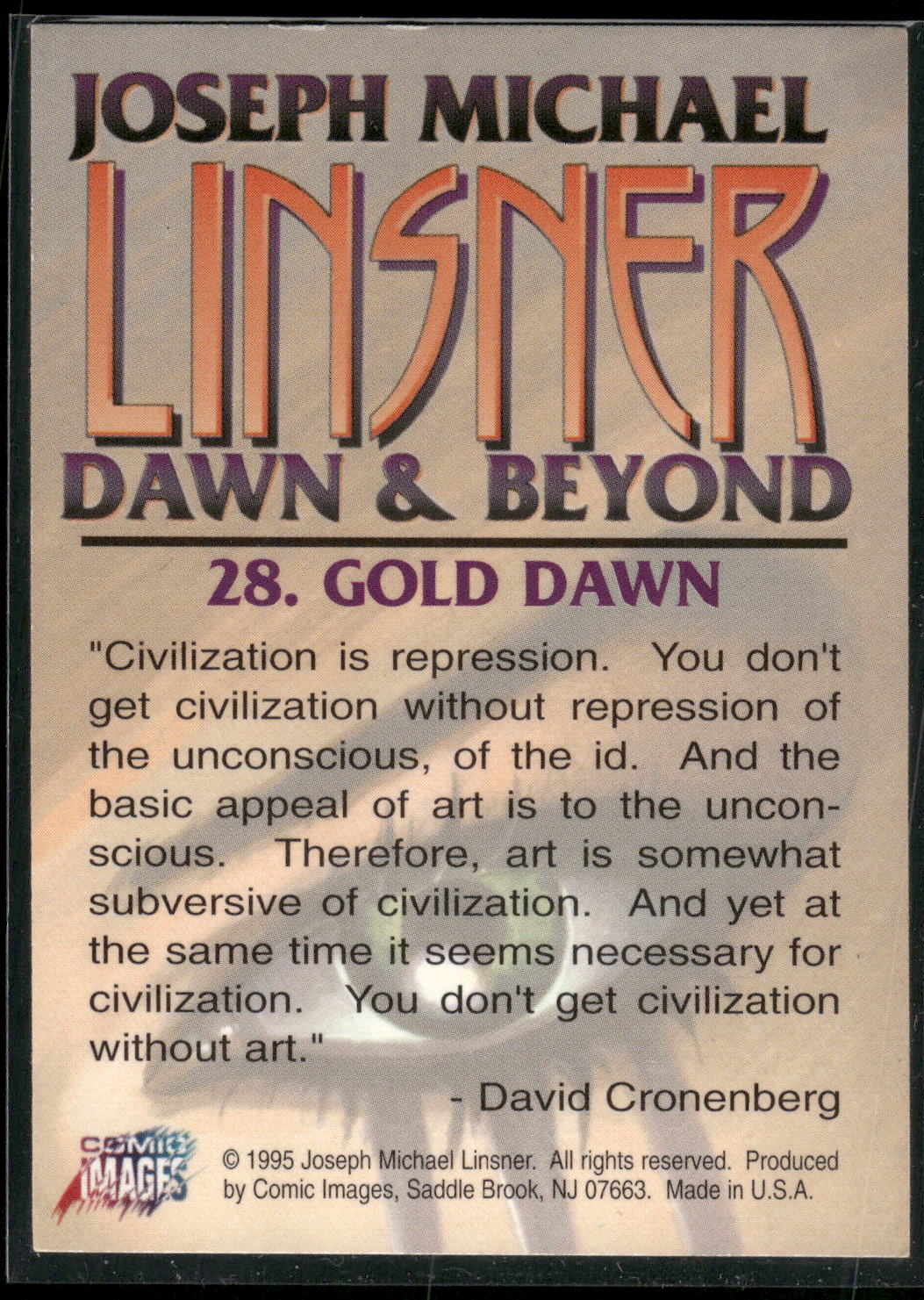 1995 Comic Images Joseph Michael Linsner: Dawn and Beyond #28 Gold Dawn