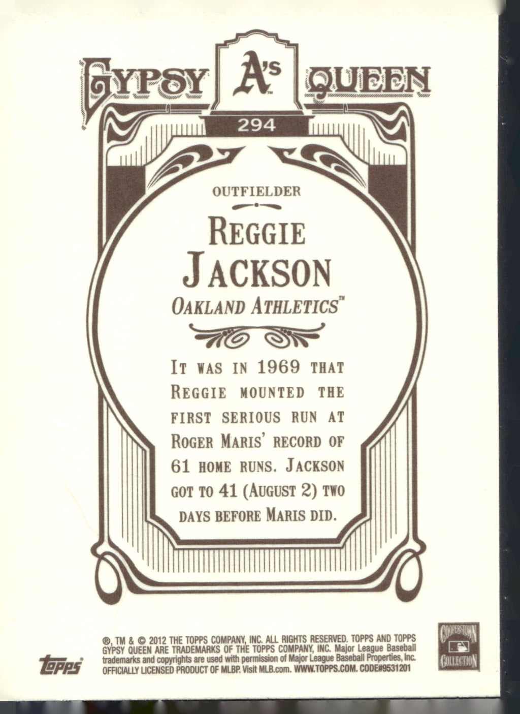 2012 Topps Gypsy Queen #294 Reggie Jackson