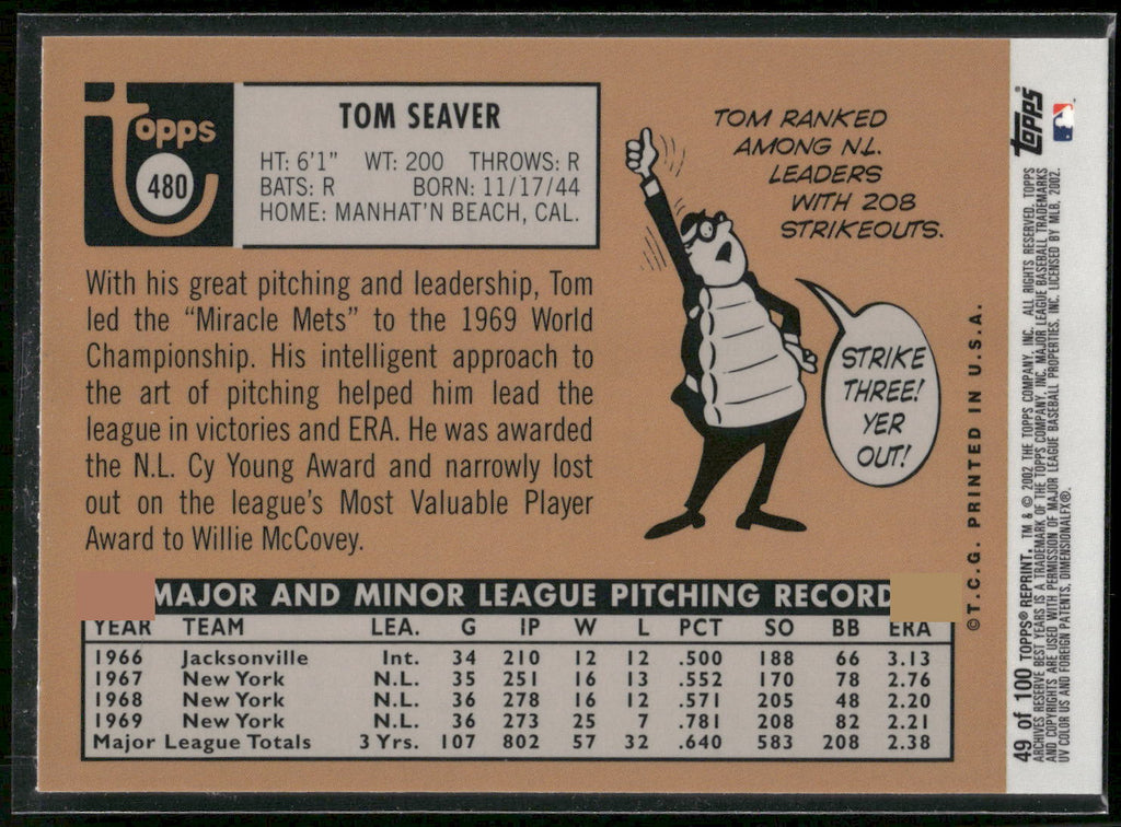2002 Topps Archives Reserve #49 Tom Seaver