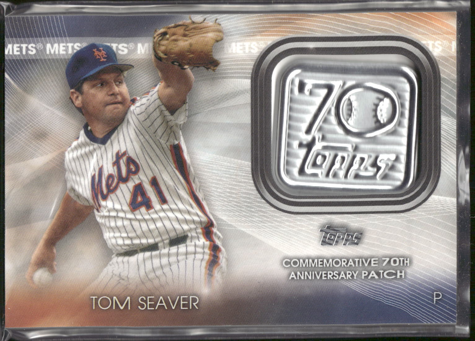 2021 Topps #70LP-TS Tom Seaver 70th Anniversary Logo Patch (Series 1)