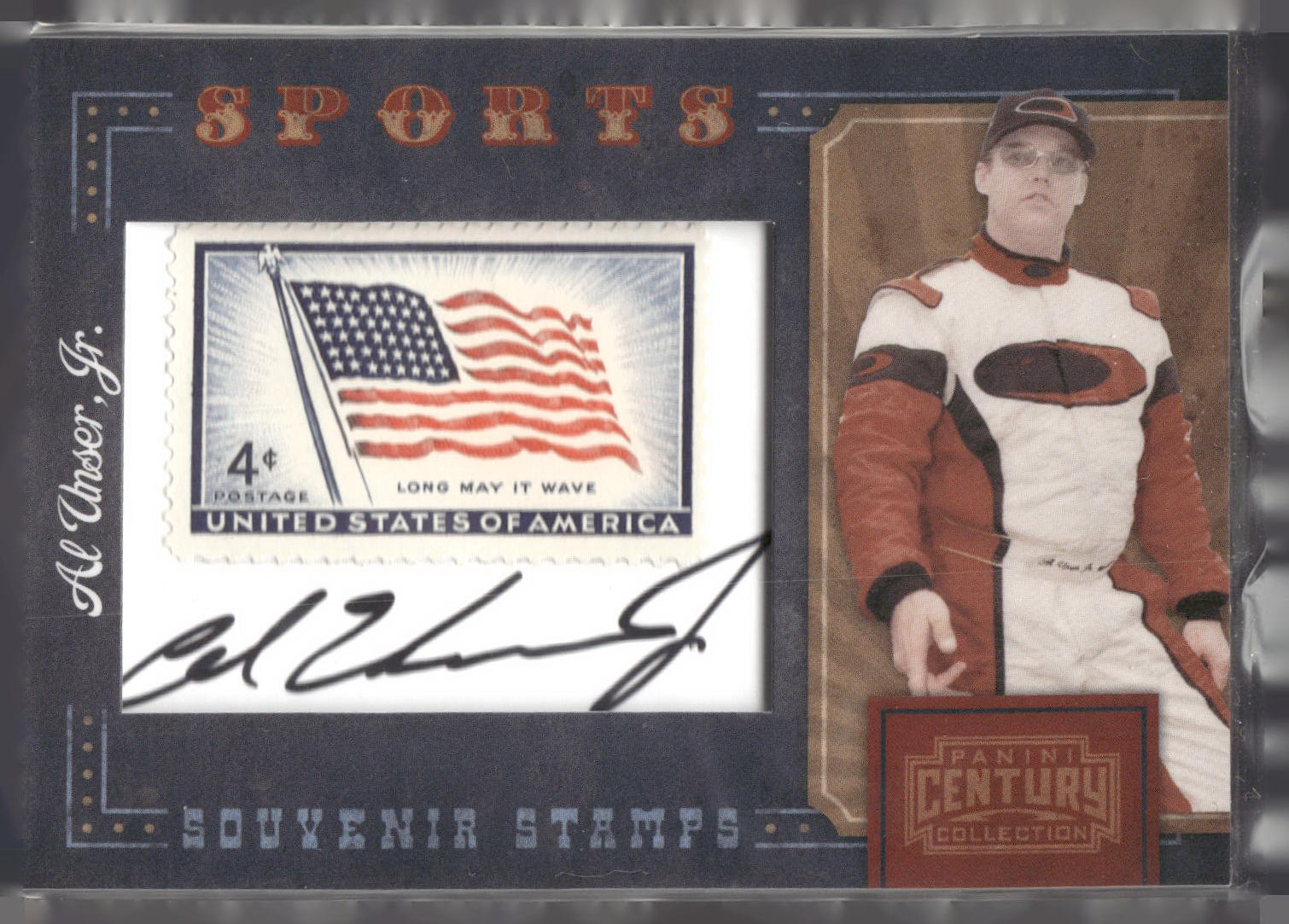2010 Panini Americana Century Souvenir Stamps Signatures #48 Al Unser