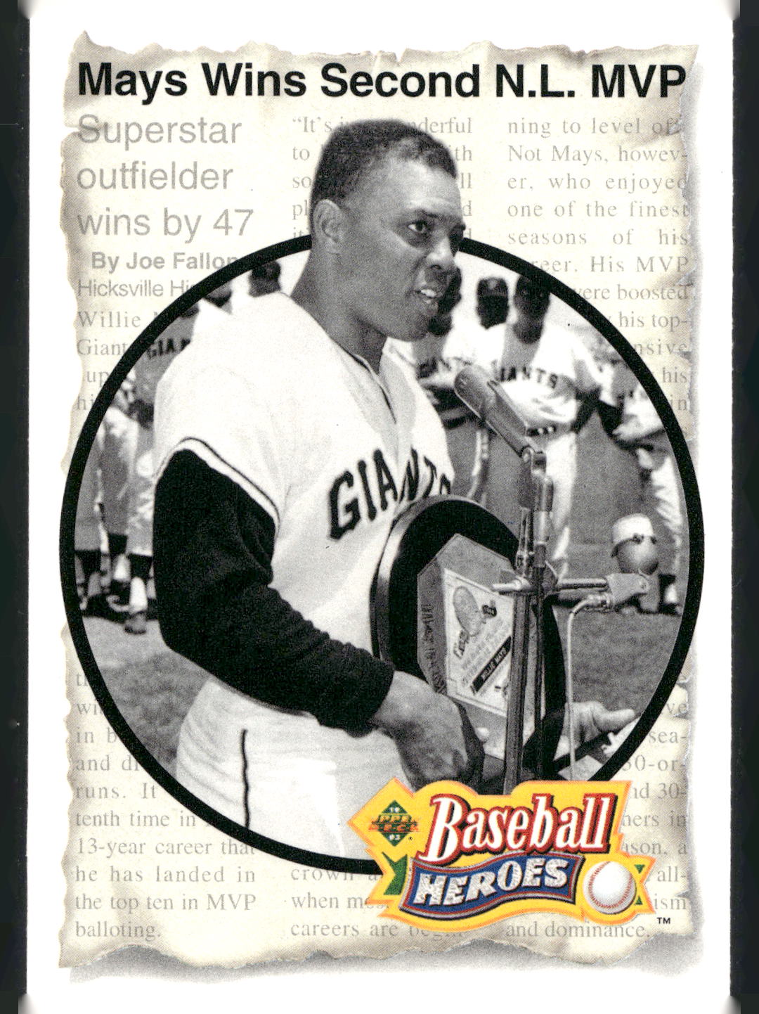 1993 Upper Deck #50 Willie Mays Baseball Heroes: Willie Mays