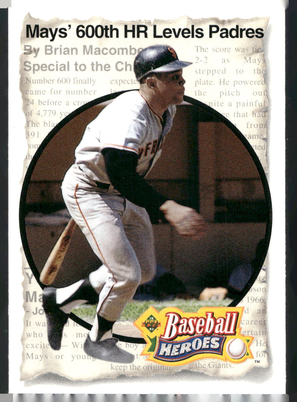 1993 Upper Deck #51 Willie Mays Baseball Heroes: Willie Mays