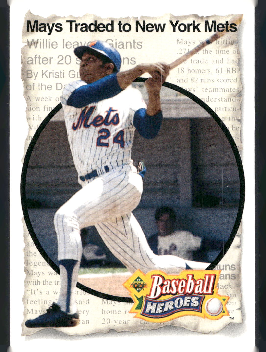 1993 Upper Deck #52 Willie Mays Baseball Heroes: Willie Mays