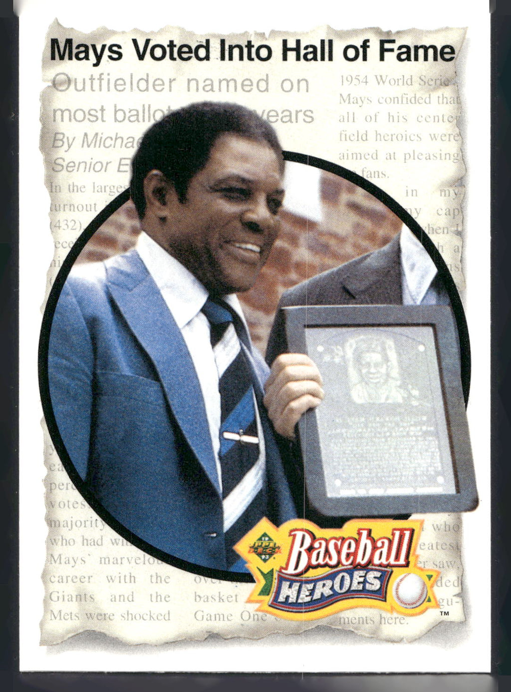 1993 Upper Deck #53 Willie Mays Baseball Heroes: Willie Mays