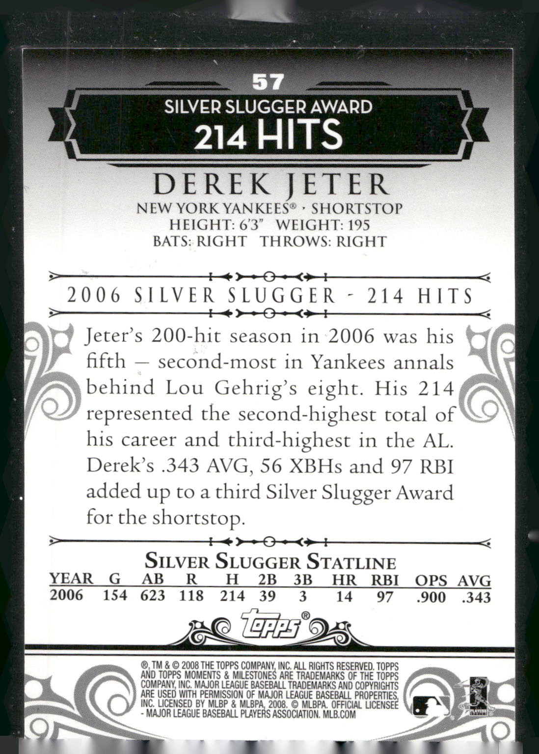 2008 Topps Moments & Milestones #57-5 Derek Jeter #/150