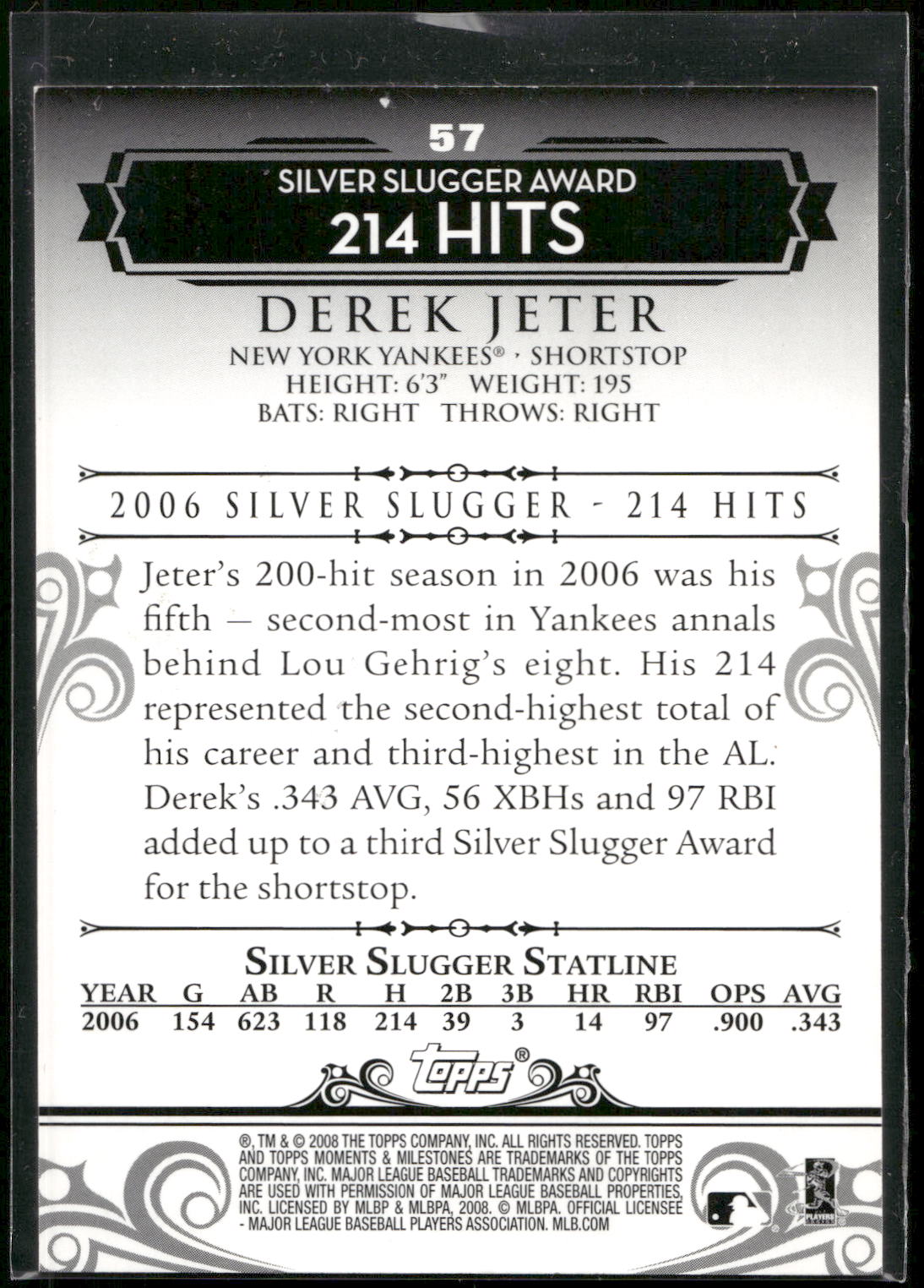 2008 Topps Moments & Milestones #57-5 Derek Jeter #/150