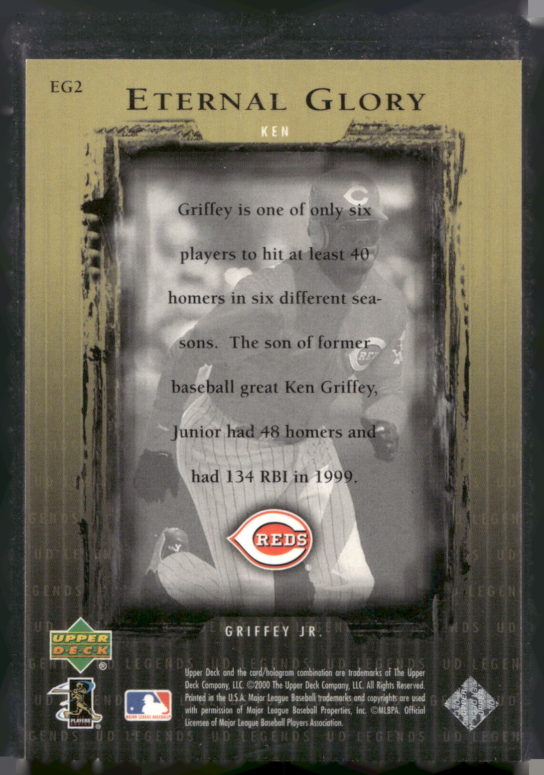 2000 Upper Deck Legends #EG2 Ken Griffey Jr. Eternal Glory