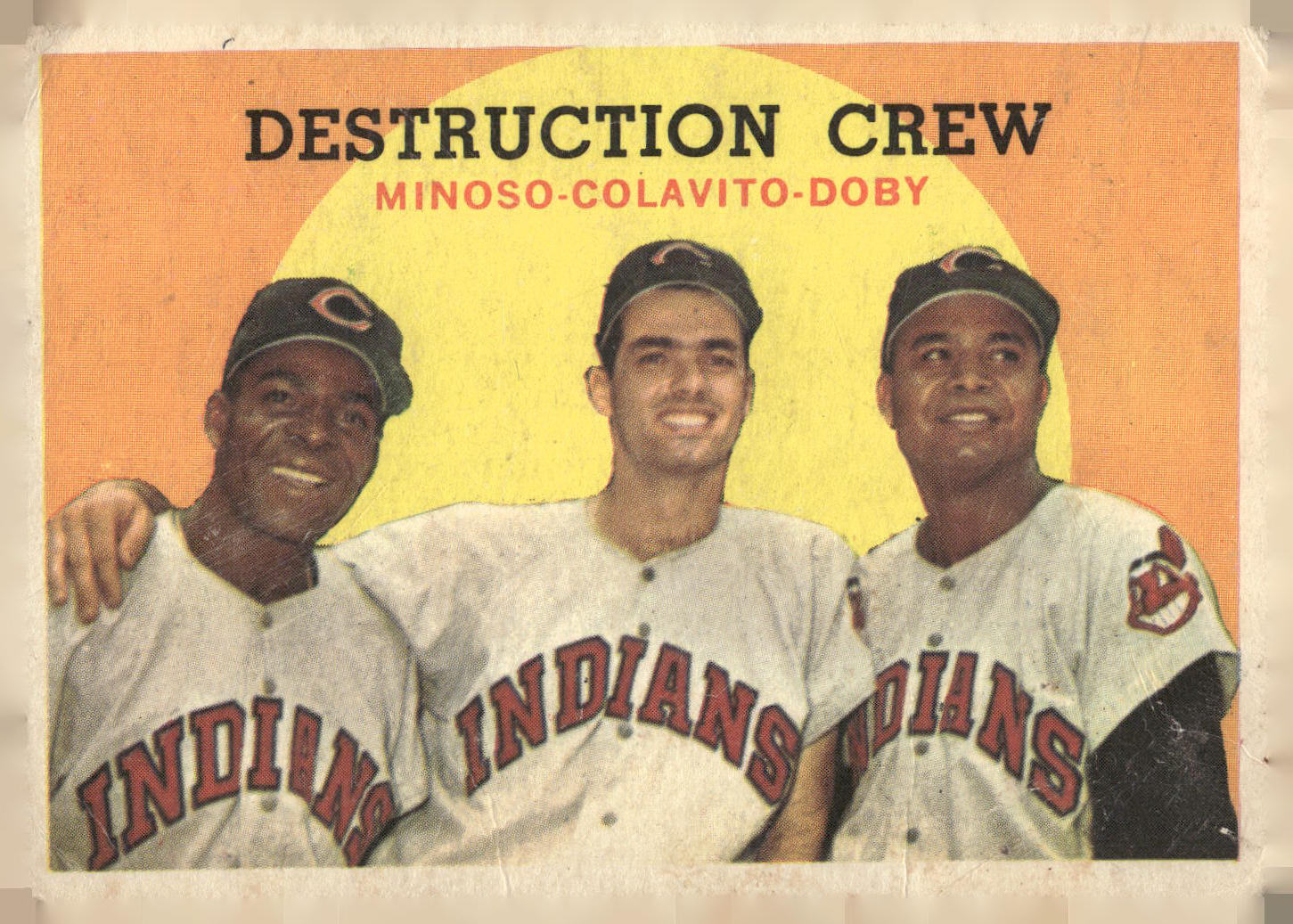 1959 Topps #166 Destruction Crew (Minnie Minoso / Rocky Colavito / Larry Doby)