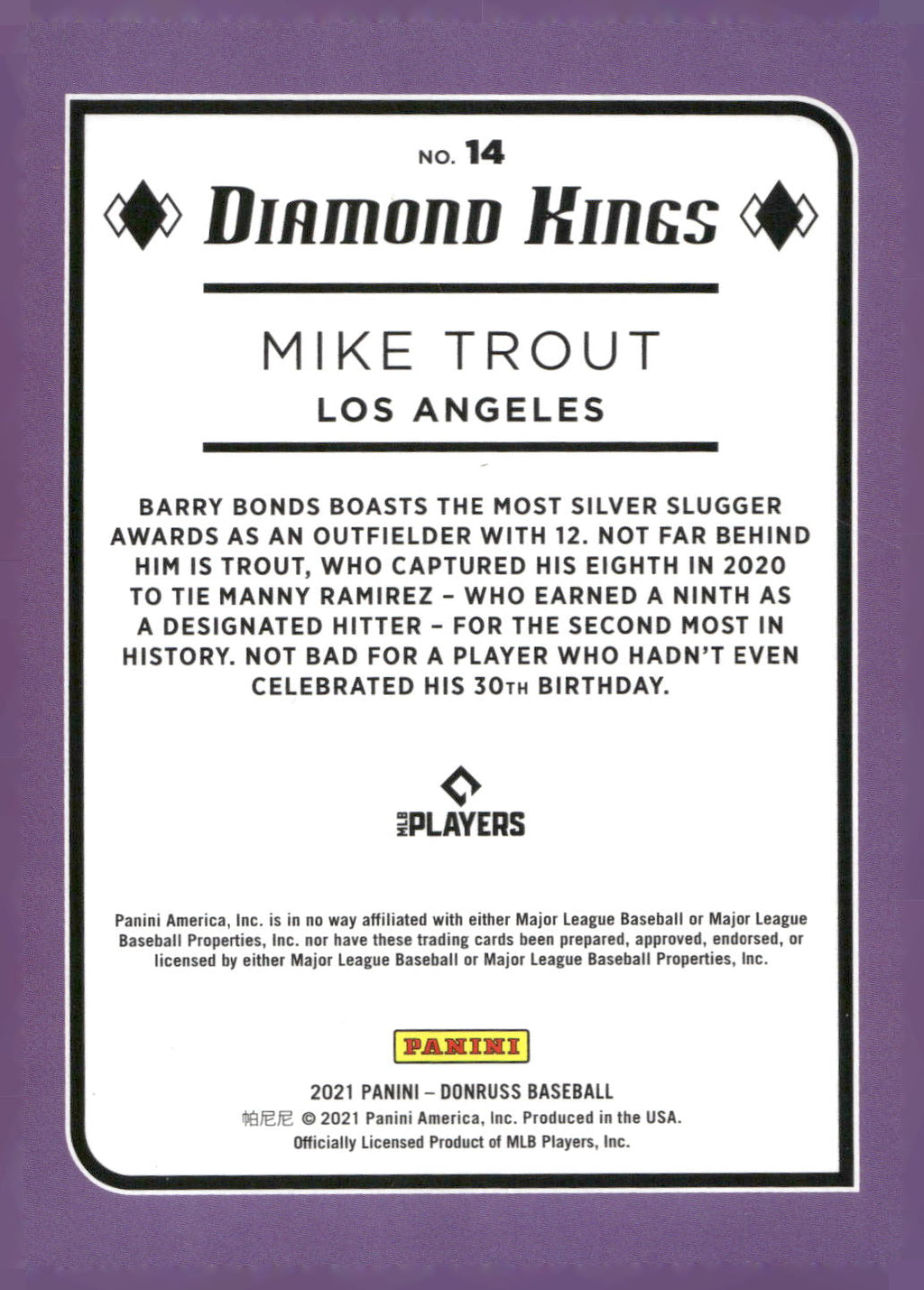2021 Donruss #14 Mike Trout