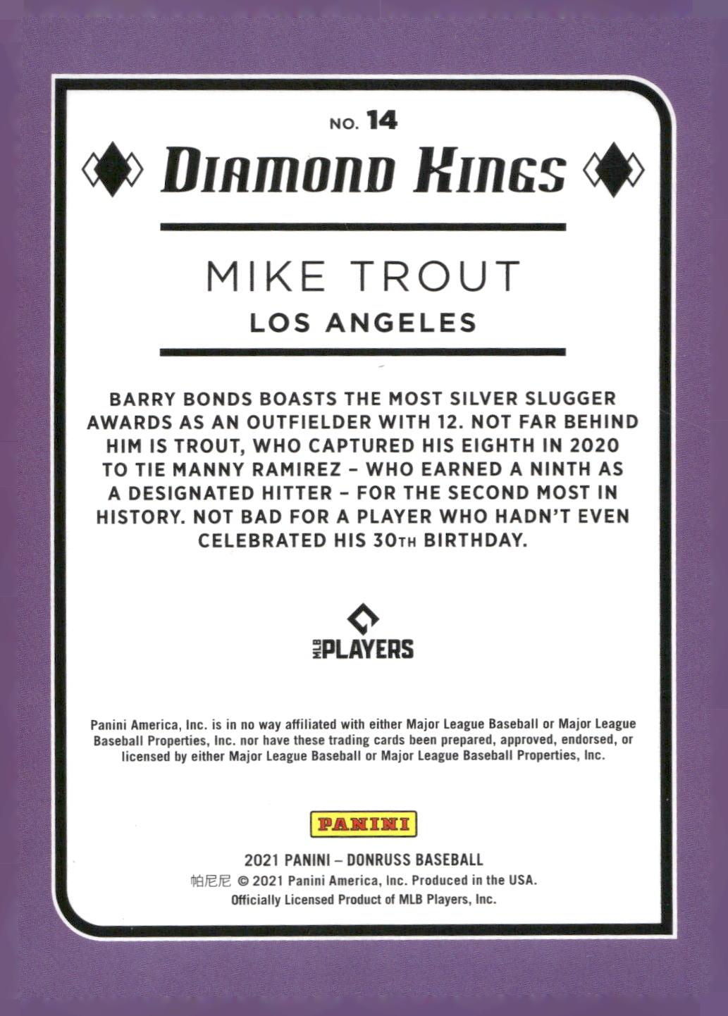 2021 Donruss #14 Mike Trout