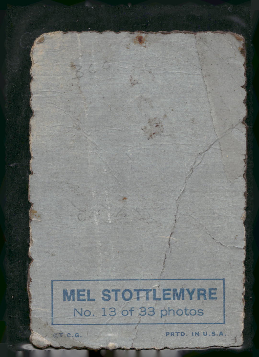 1969 Topps #13 Mel Stottlemyre Deckle