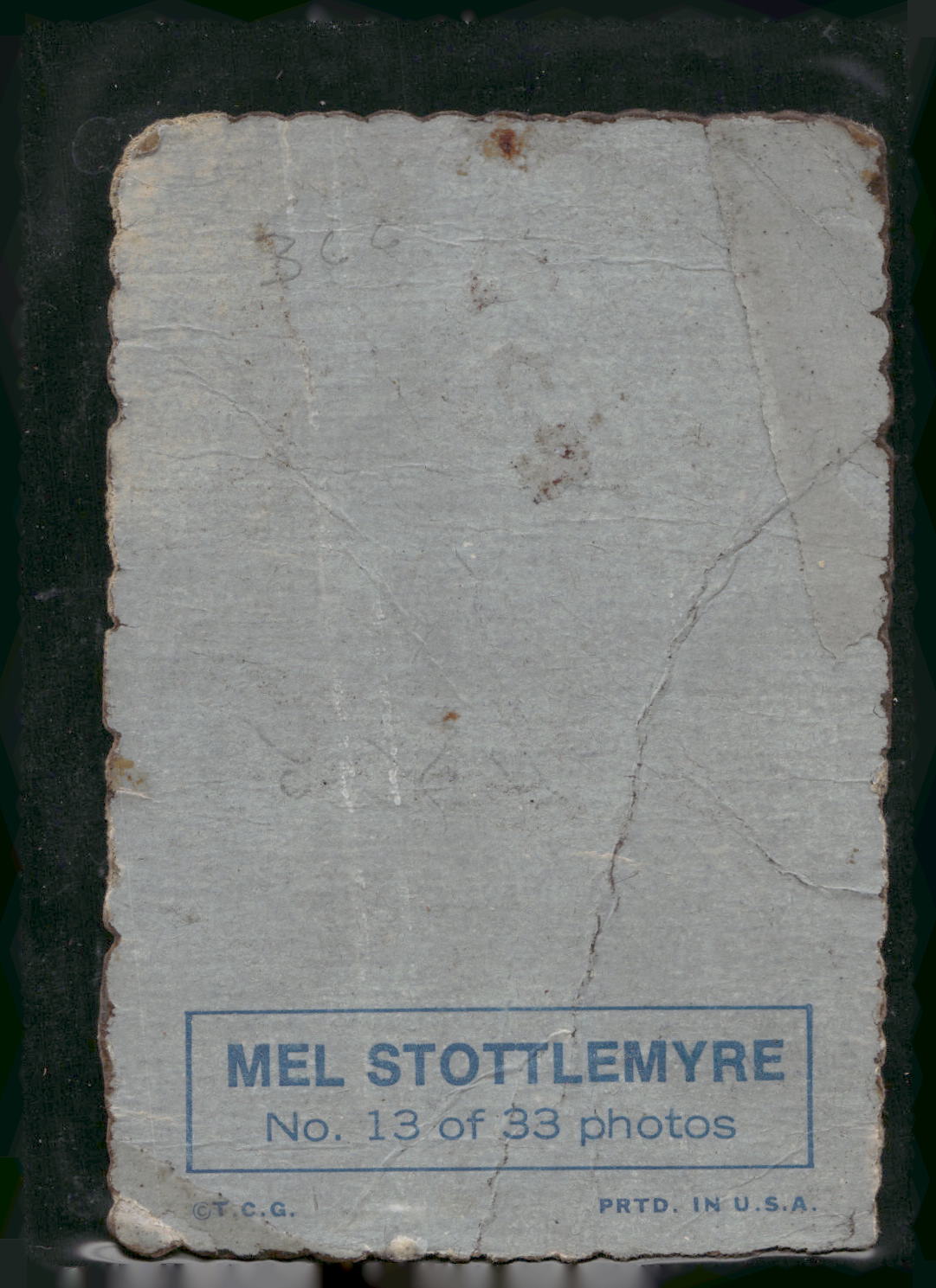 1969 Topps #13 Mel Stottlemyre Deckle