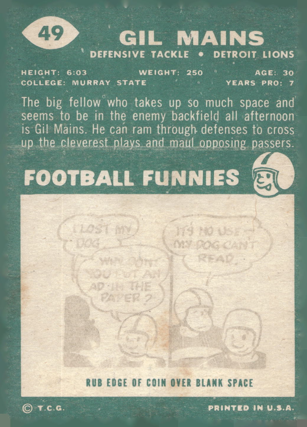 1960 Topps #49 Gil Mains