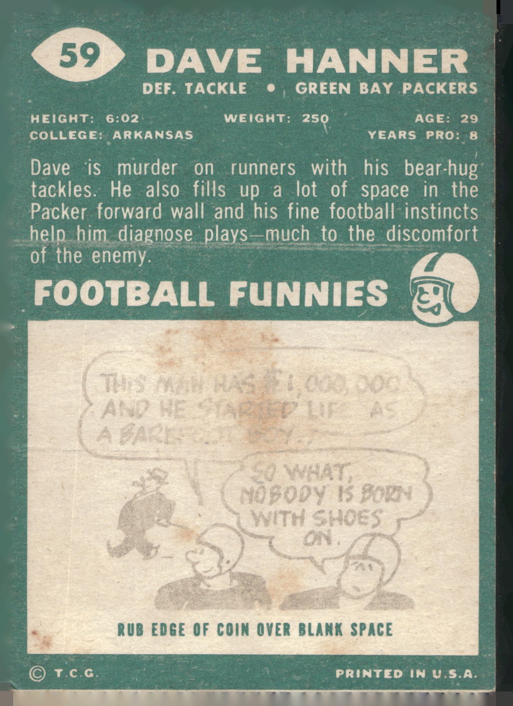 1960 Topps #59 Dave Hanner
