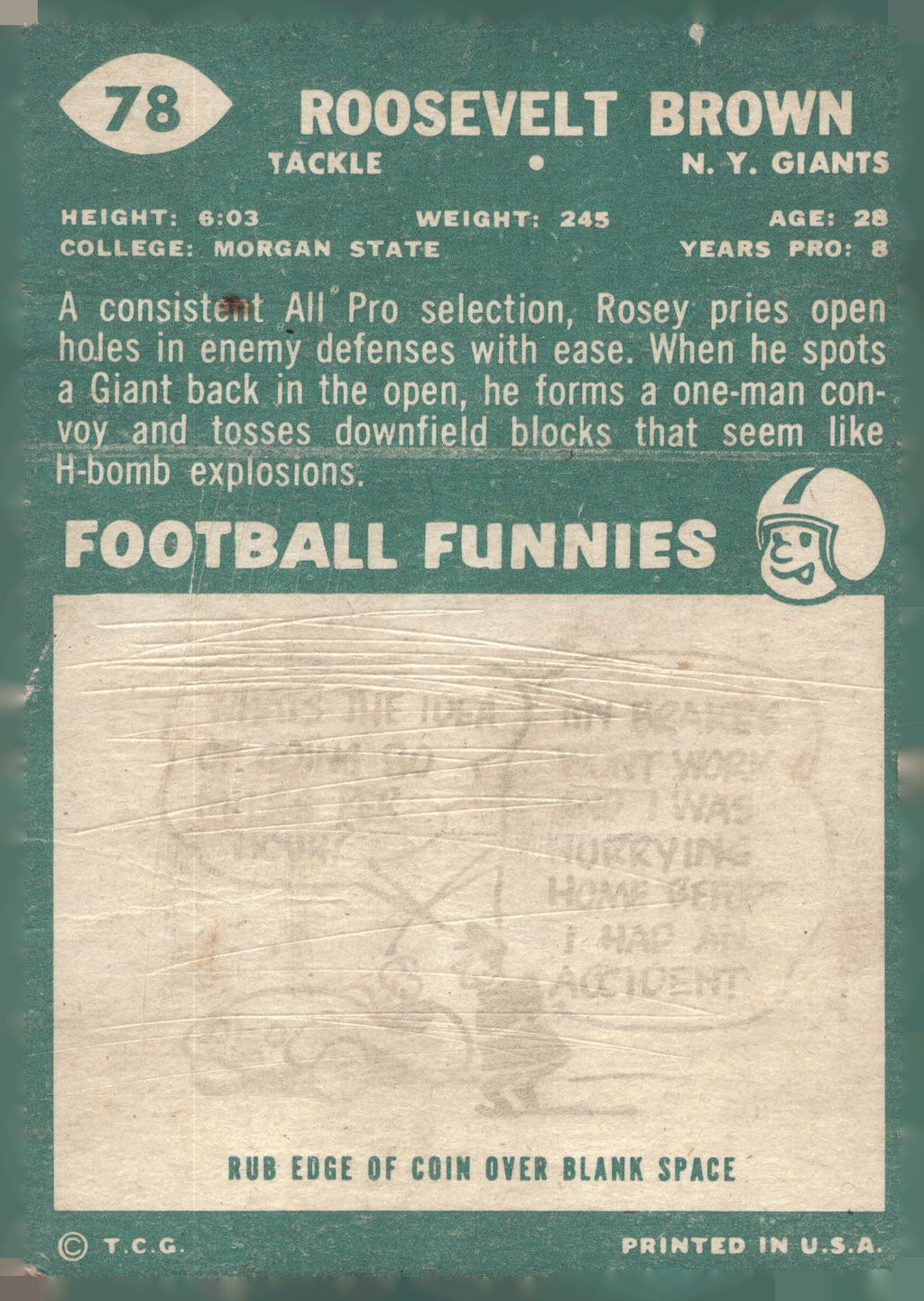 1960 Topps #78 Roosevelt Brown