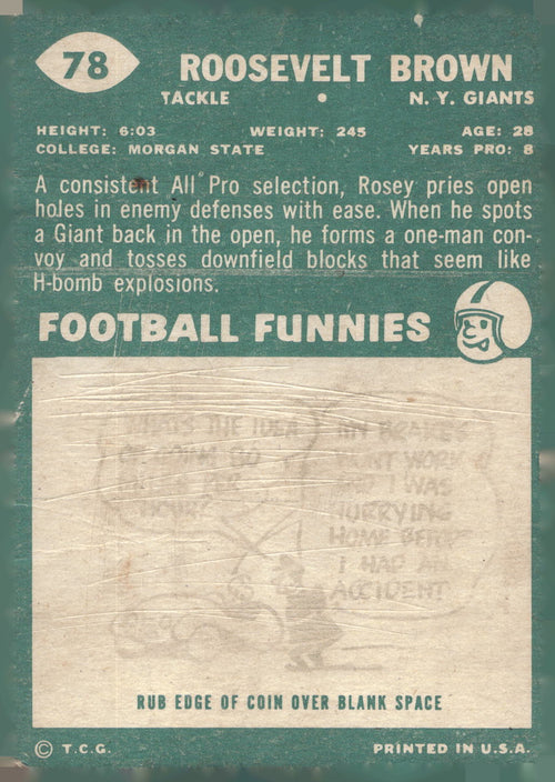 1960 Topps #78 Roosevelt Brown