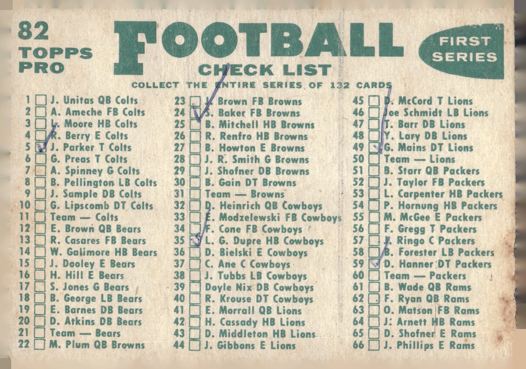 1960 Topps #82 New York Giants