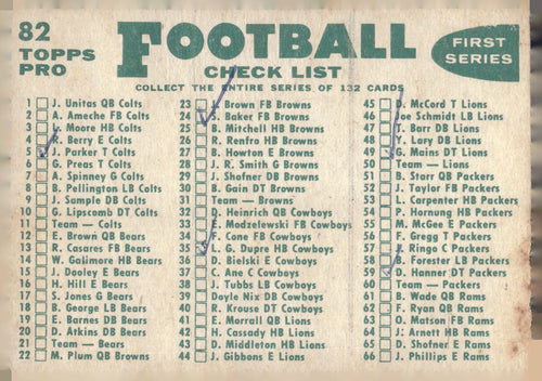 1960 Topps #82 New York Giants