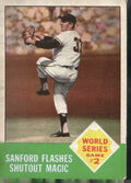 1963 Topps #143 World Series Game #2: Sanford Flashes Shutout Magic