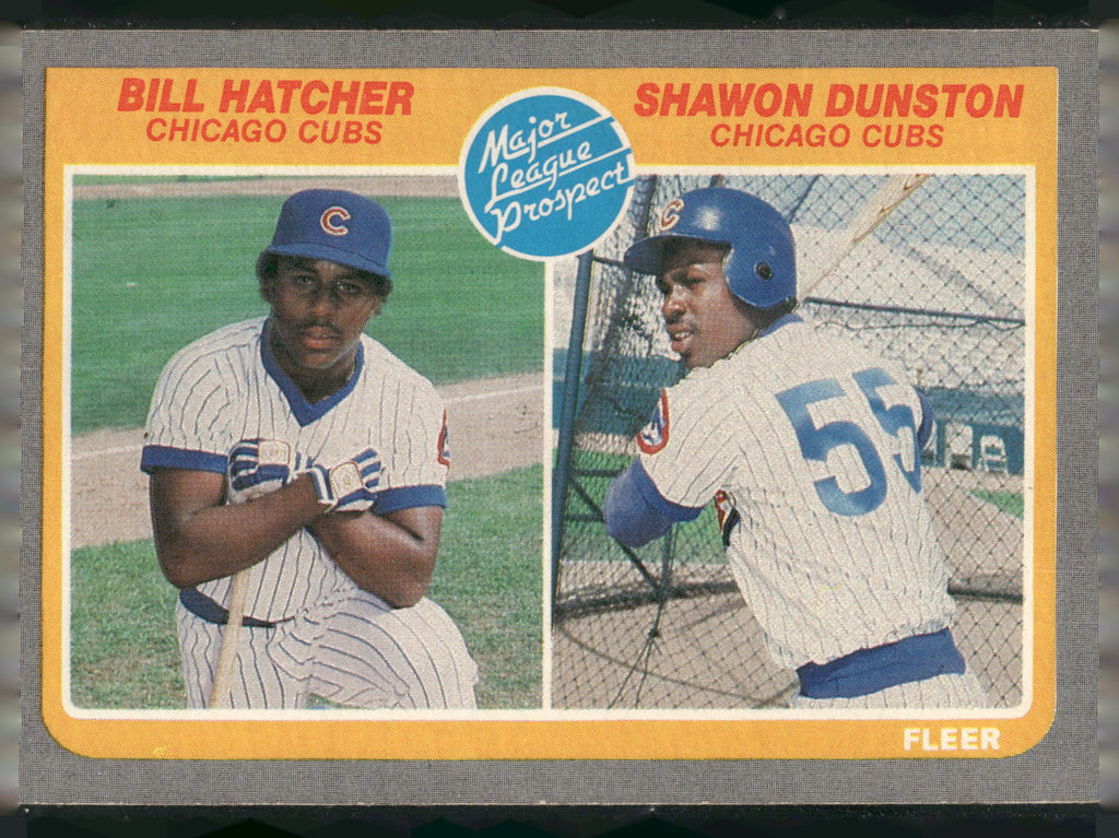 1985 Fleer #649 Bill Hatcher / Shawon Dunston