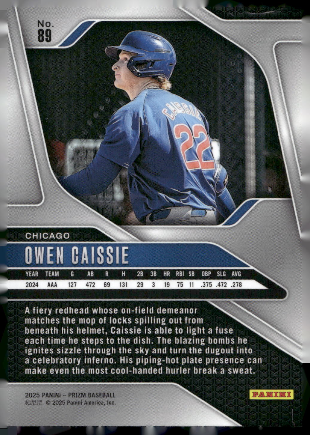 2025 Panini Prizm #89 Owen Caissie