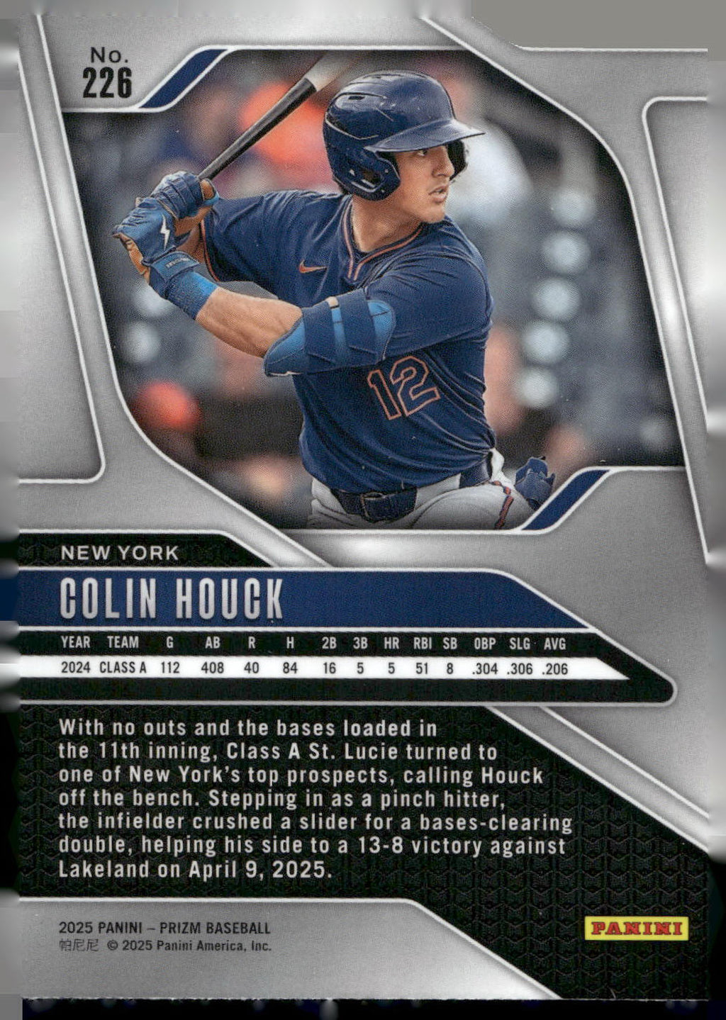 2025 Panini Prizm #226 Colin Houck