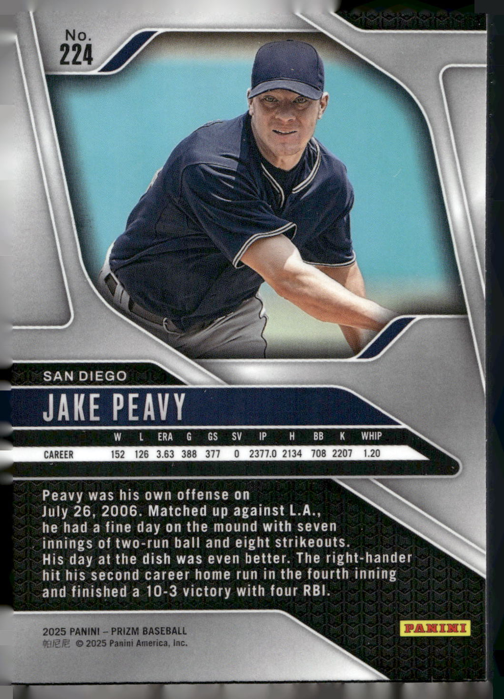 2025 Panini Prizm #224 Jake Peavy