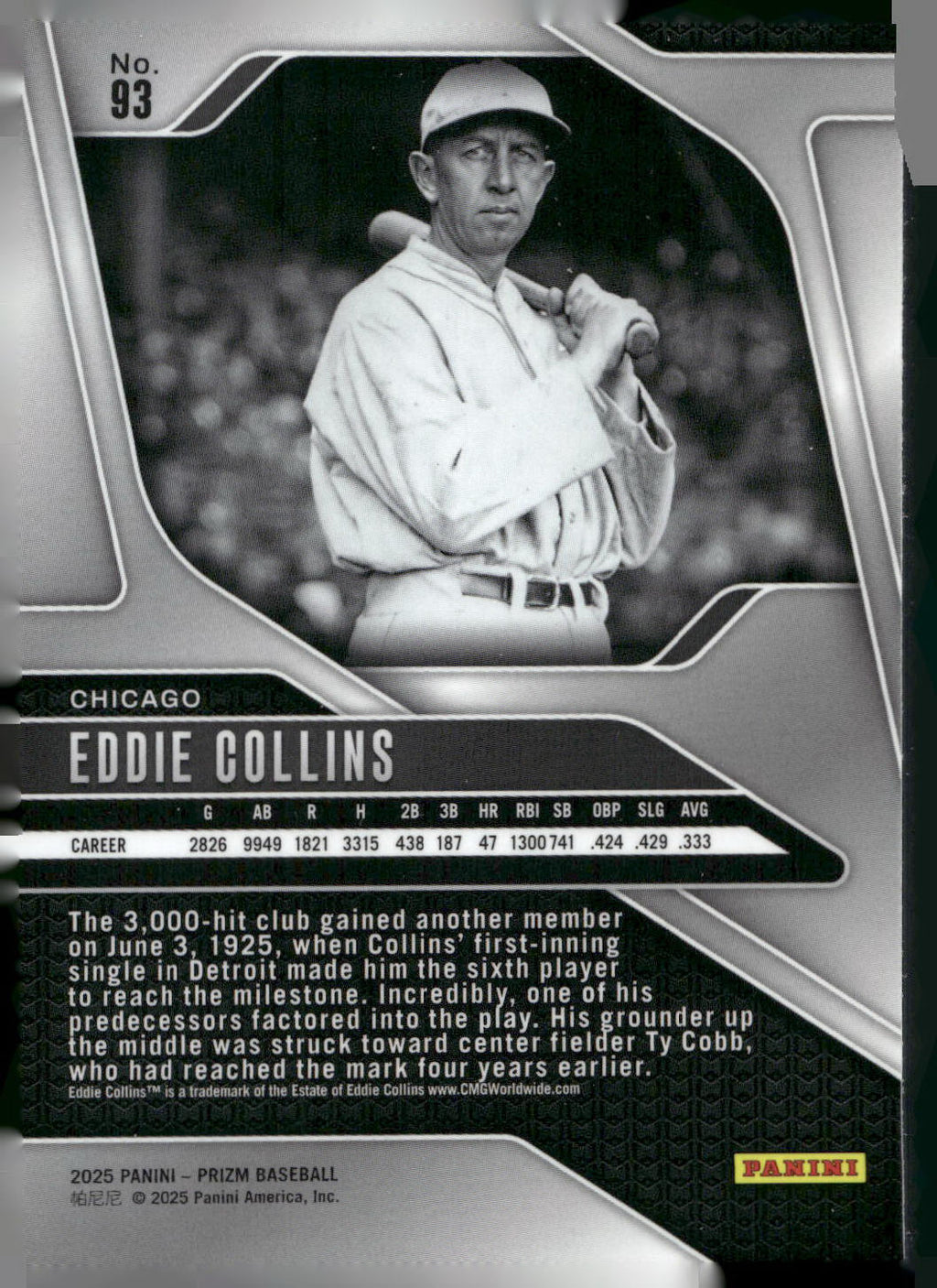 2025 Panini Prizm #93 Eddie Collins