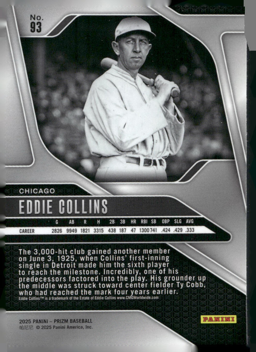2025 Panini Prizm #93 Eddie Collins