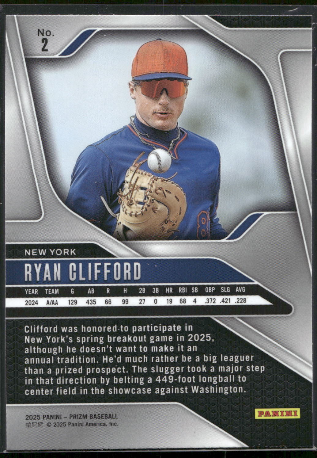 2025 Panini Prizm #2 Ryan Clifford