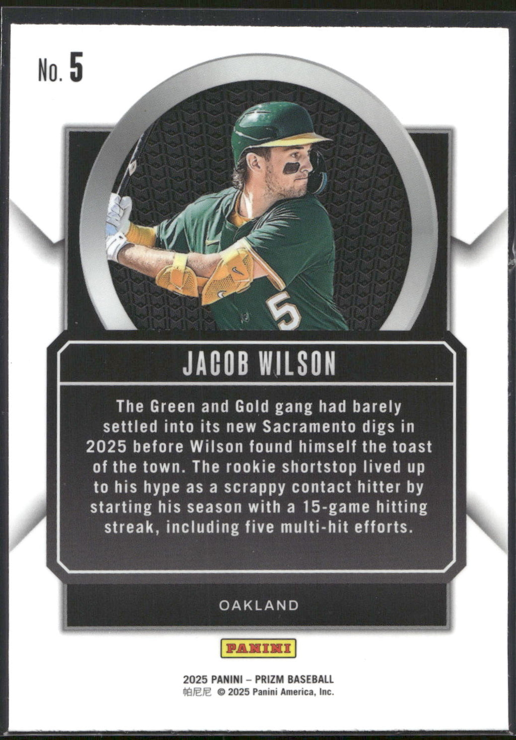 2025 Panini Prizm #5 Jacob Wilson Talisman