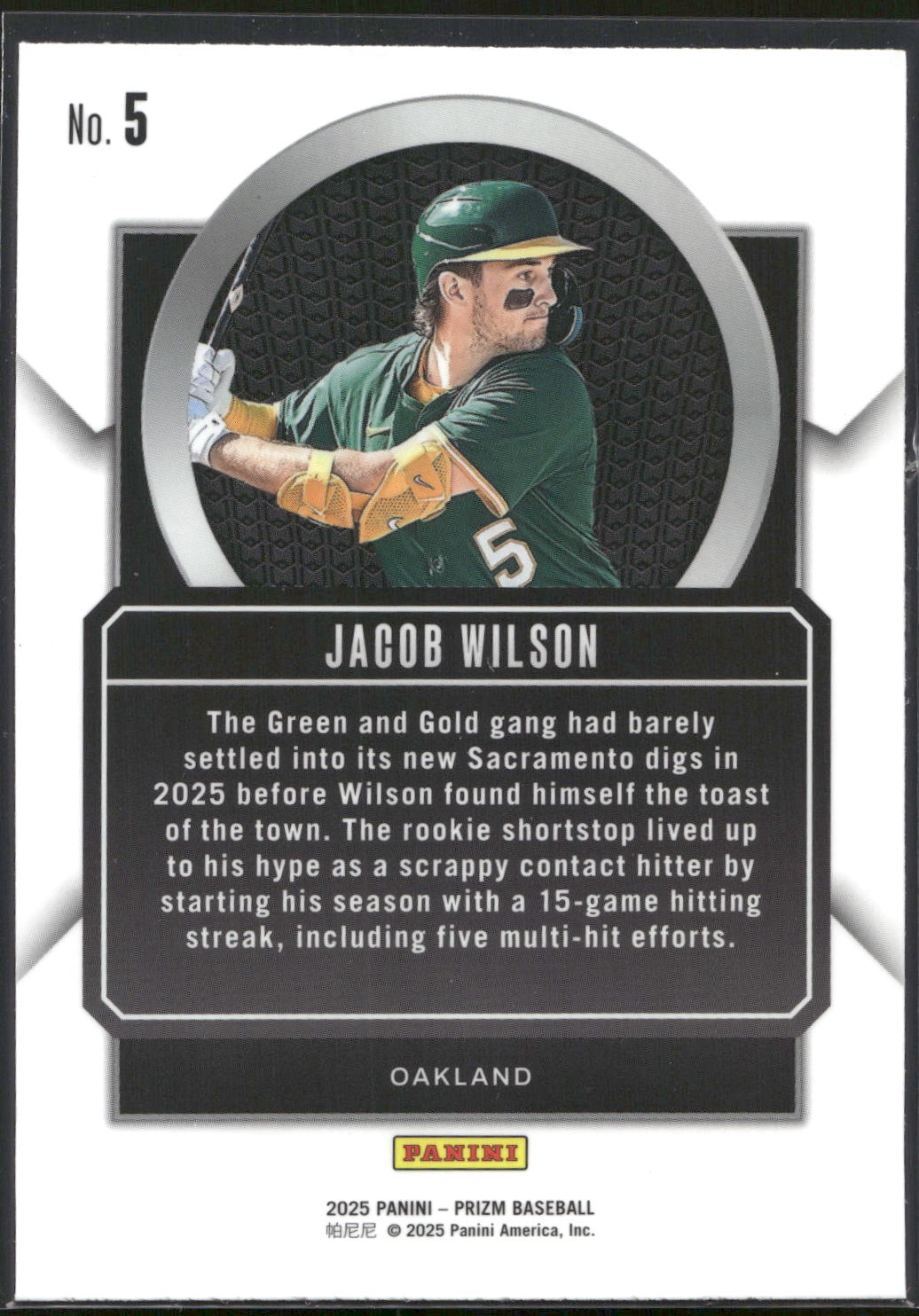 2025 Panini Prizm #5 Jacob Wilson Talisman
