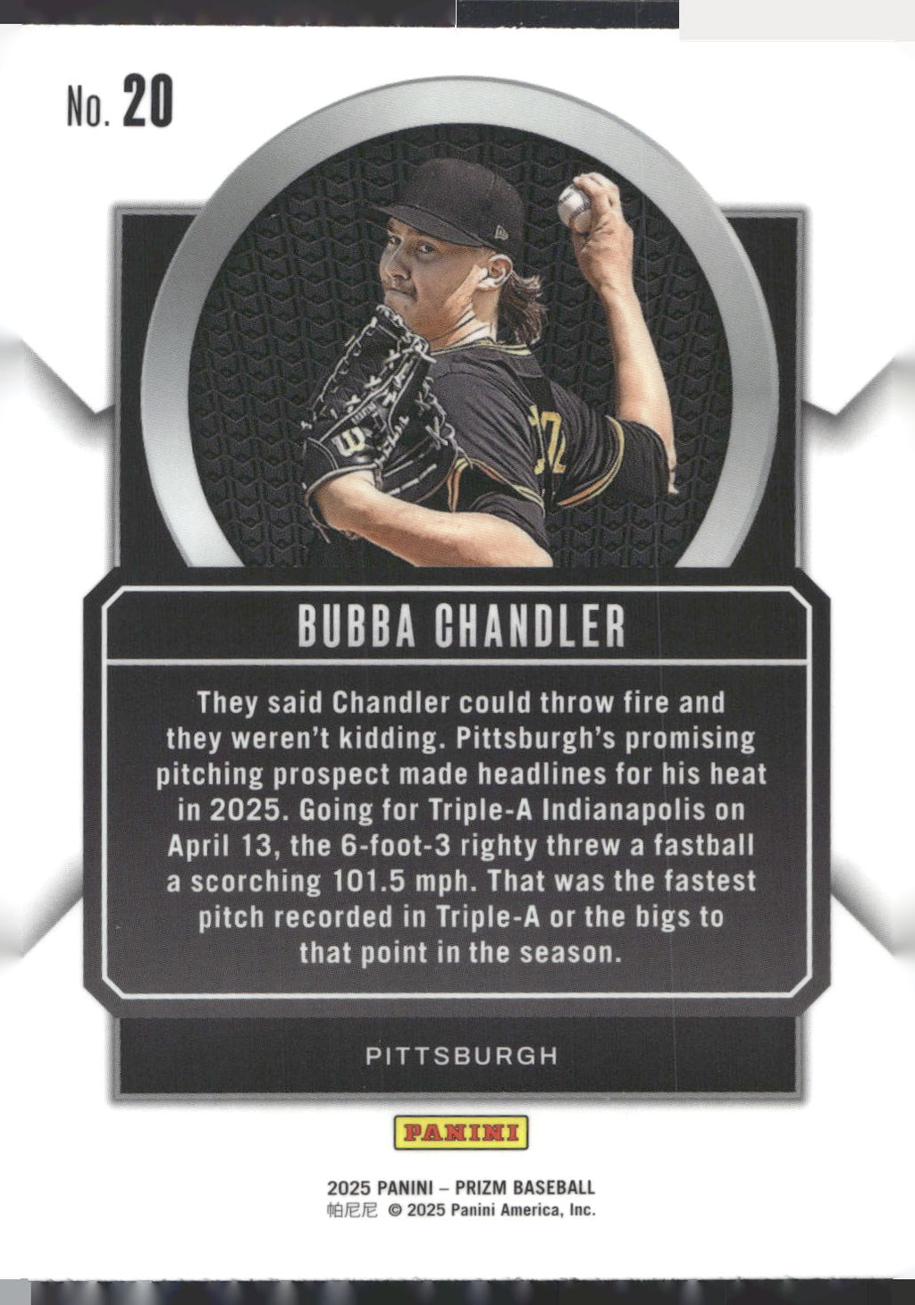 2025 Panini Prizm #20 Bubba Chandler Talisman