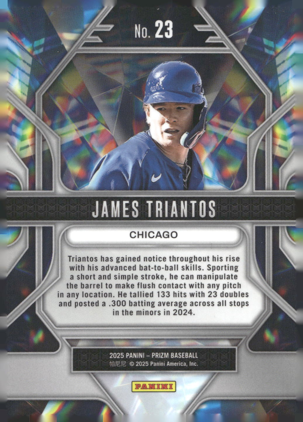 2025 Panini Prizm #23 James Triantos Prizmatic