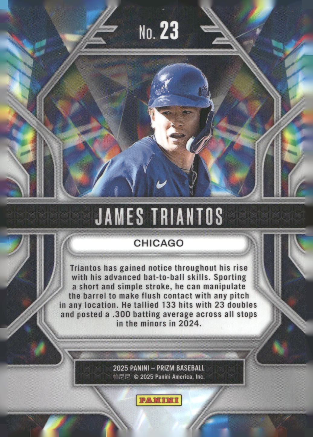 2025 Panini Prizm #23 James Triantos Prizmatic