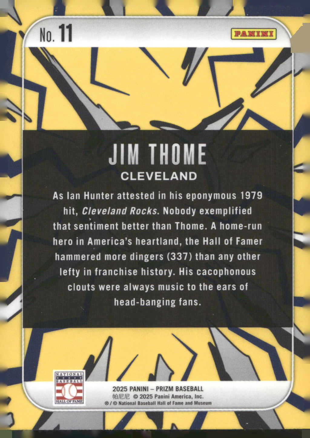 2025 Panini Prizm #11 Jim Thome Dingers!