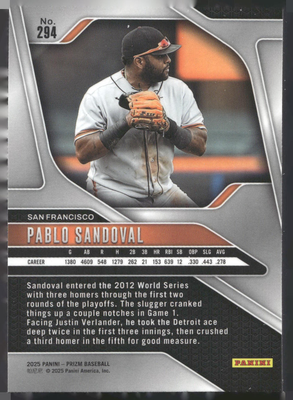 2025 Panini Prizm #294 Pablo Sandoval